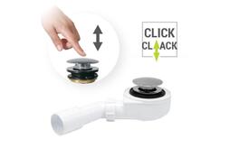 Vaňový sifón Click-Clack bez prepadu