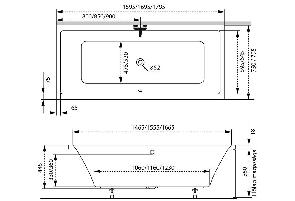 Rovná vaňa Sabina Slim