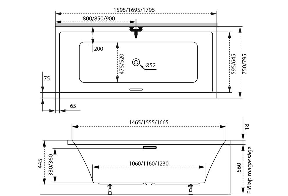 Rovná vaňa Sabina Pro Slim